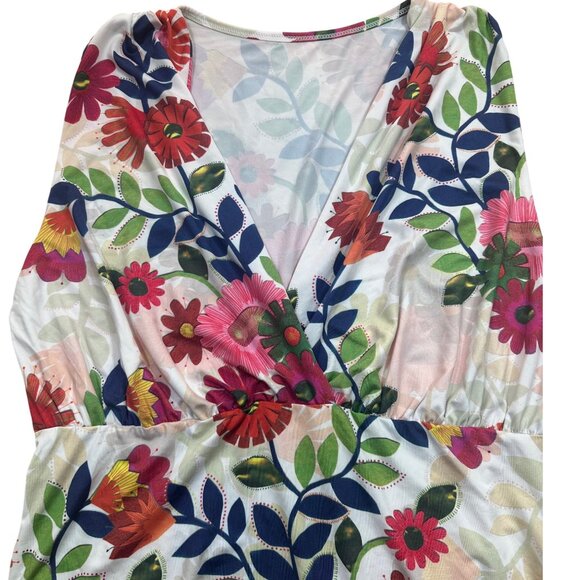 Bodysuit White Floral Size Large - Picture 3 of 4